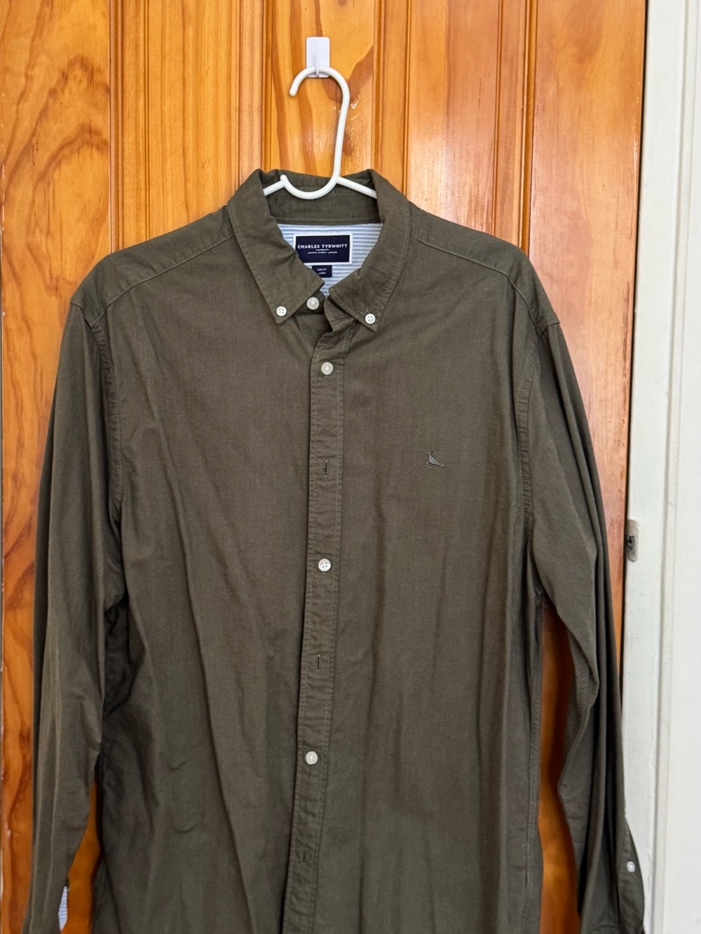 Charles Tyrwhitt Olive Button-Down Casual Shirt